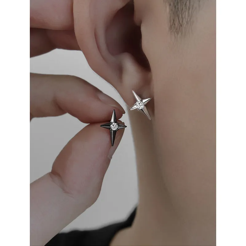 GUDUD Alloy Stud Earrings Men's-4