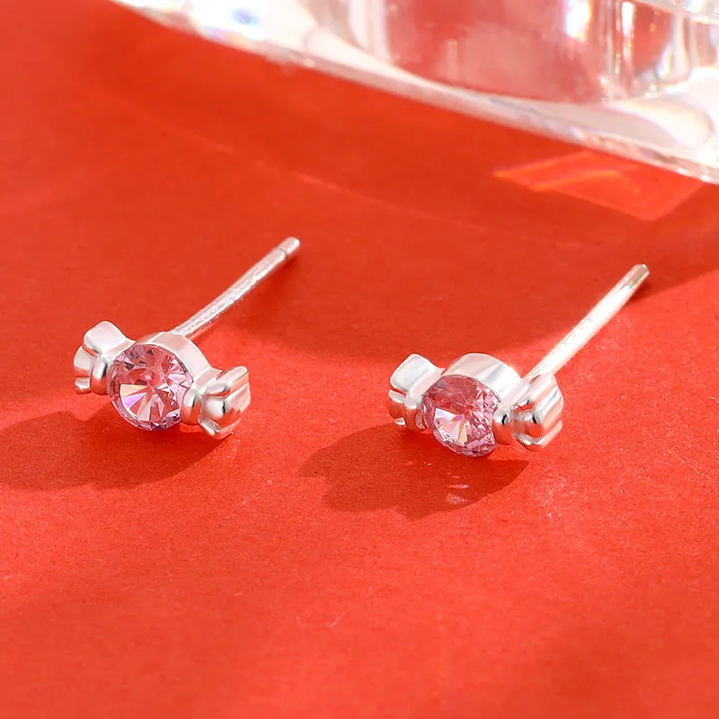 GUDUD S999 Fine Silver Stud Earrings Women's-6