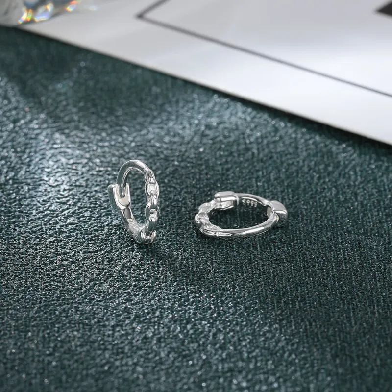 GUDUD S999 Fine Silver Earrings Unisex-2