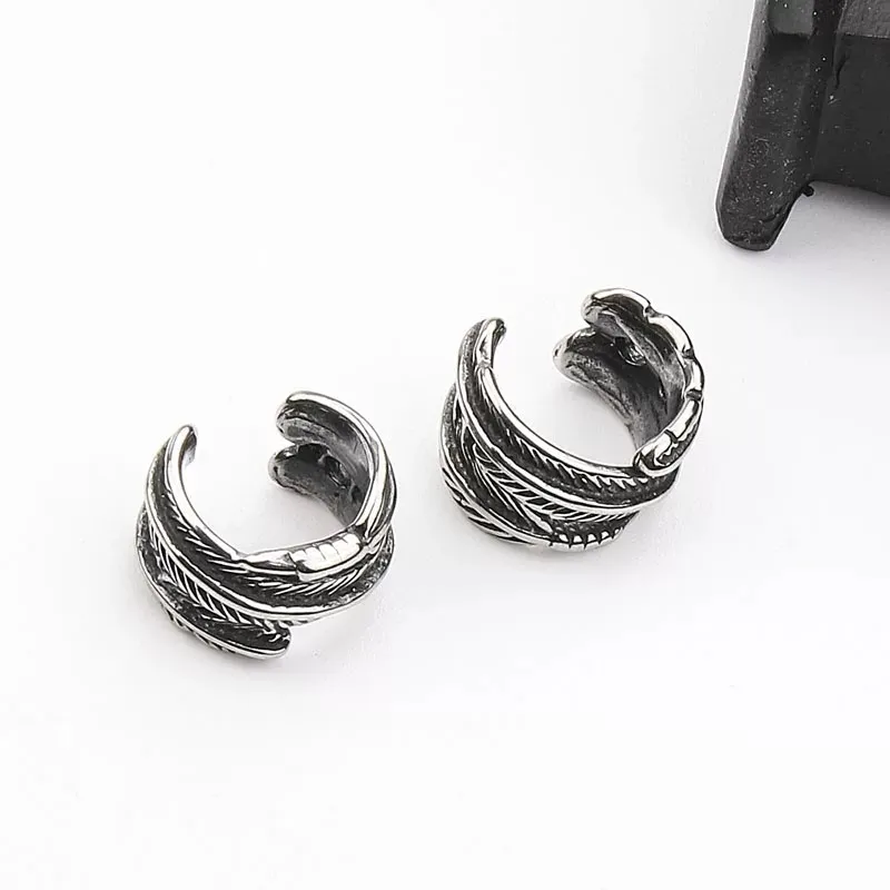 GUDUD Titanium Steel Clip-On Earrings Men's-4