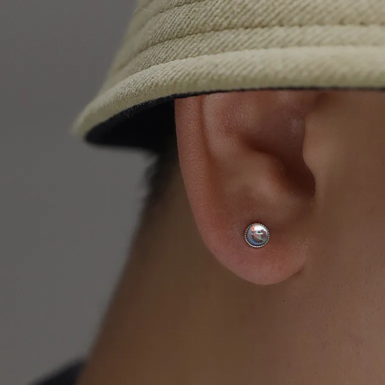 GUDUD Titanium Steel Stud Earrings Men's-4