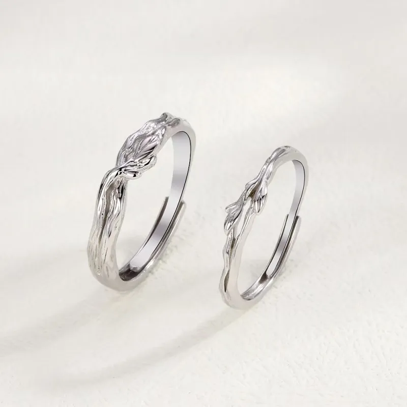 GUDUD 999 Fine Silver Rings Unisex-3