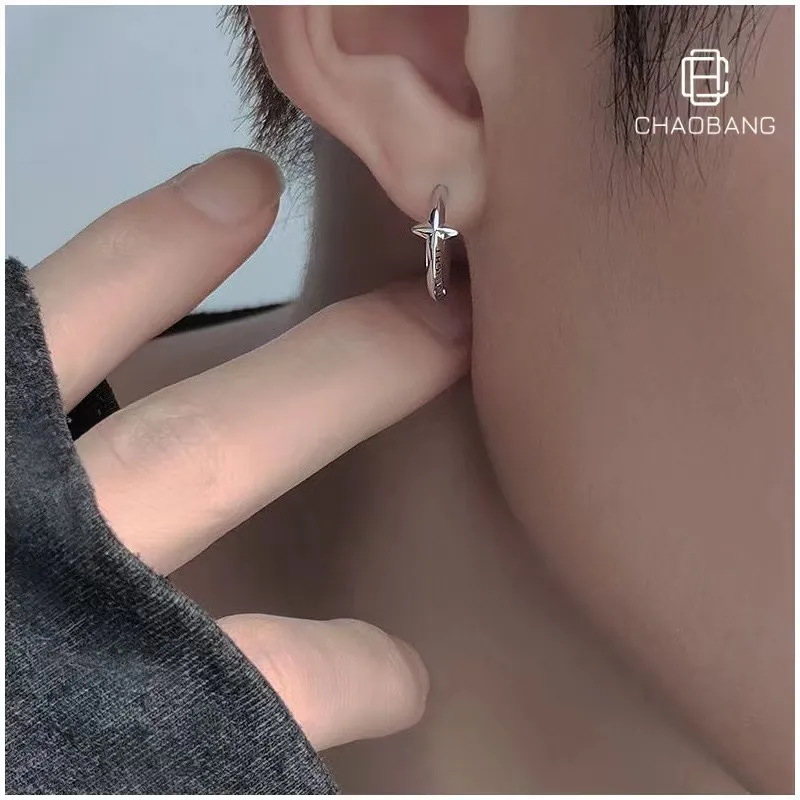 GUDUD 925 Sterling Silver Earrings Men's-4