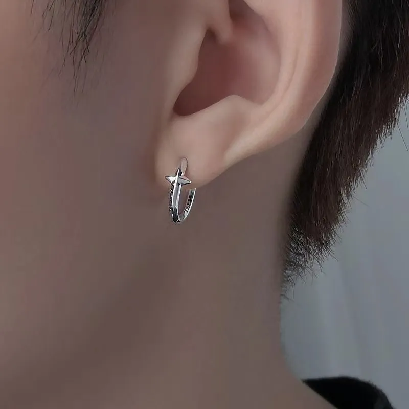 GUDUD 925 Sterling Silver Earrings Men's-1