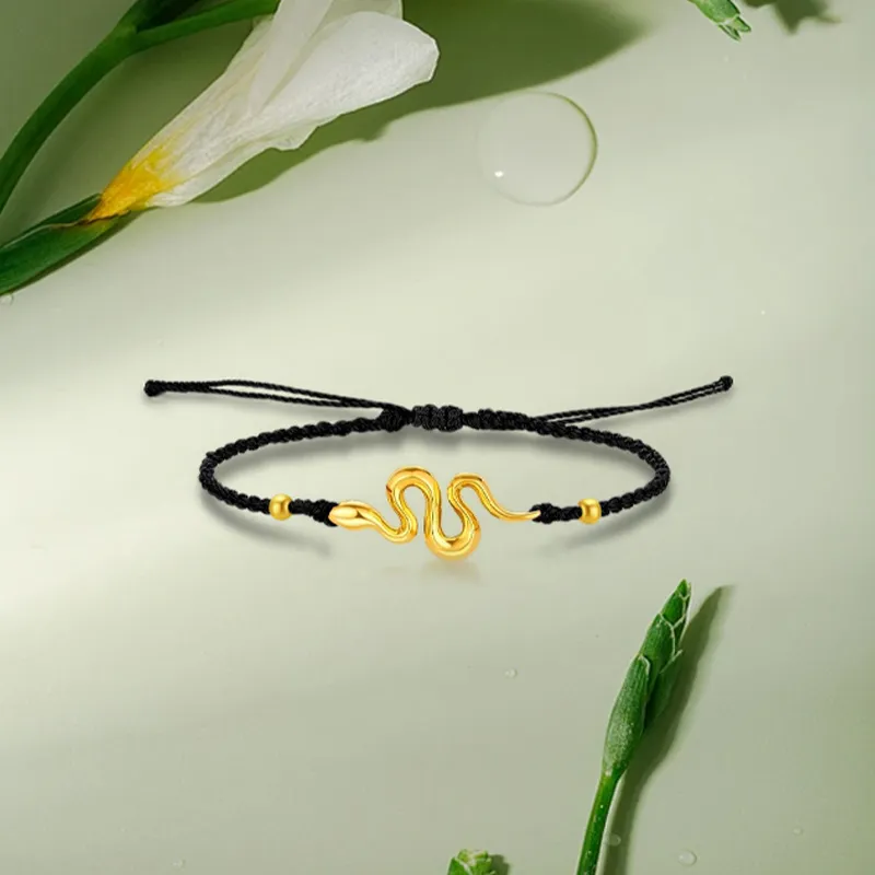 CHINA GOLD Roll Snake Elegant And Trendy Fashion Luxe Ins Niche Versatility 999 Solid Gold Fixed Price Bracelets Unisex-2