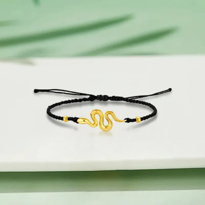 CHINA GOLD Roll Snake Elegant And Trendy Fashion Luxe Ins Niche Versatility 999 Solid Gold Fixed Price Bracelets Unisex-1