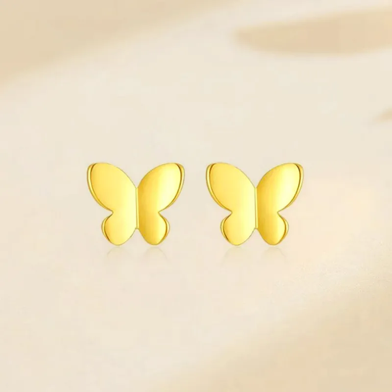 CHINA GOLD 18K Gold Stud Earrings Women's-1