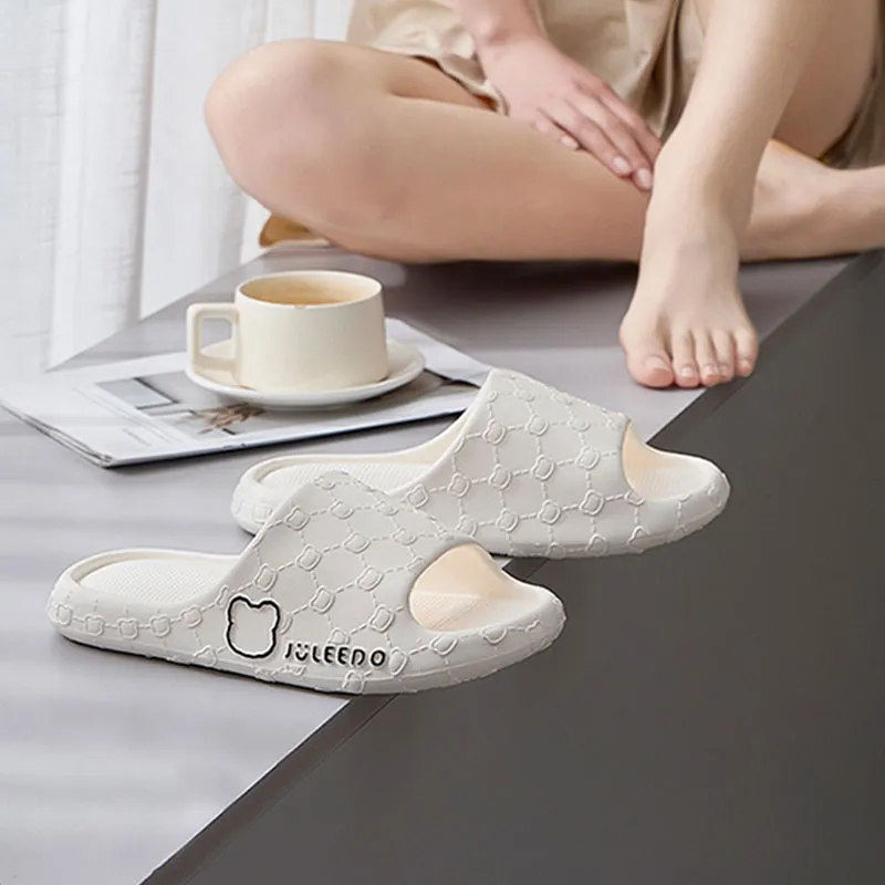 Its Happy House Squashy And Bouncy Feeling Slippers Quiet Home Bathroom Slip Resistant Platform EVA Slippers-2