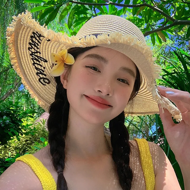 VINEY Straw Woven Sun Protection Hats Women's-5