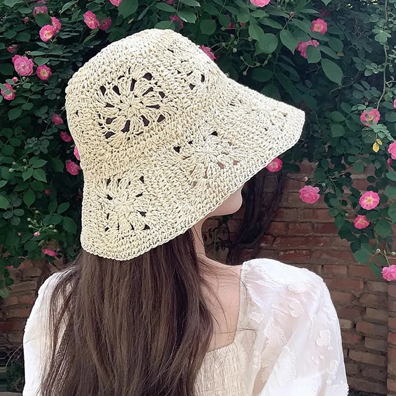 VINEY Straw Woven Sun Protection Hats Women's-4