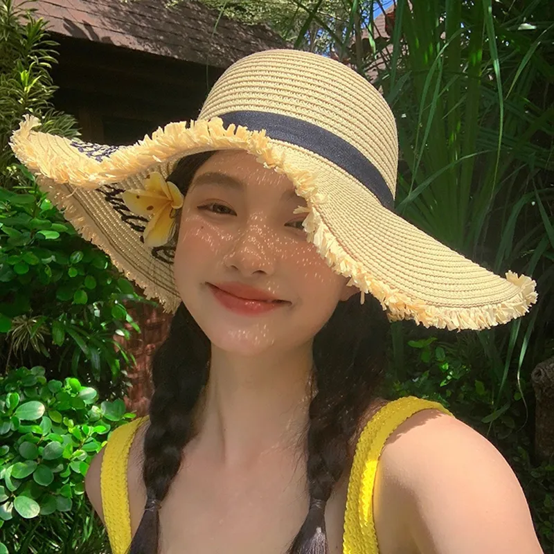 VINEY Straw Woven Sun Protection Hats Women's-6