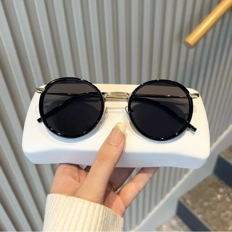 VINEY TR/Memory Plastic Metal Round Sunglasses Unisex-6