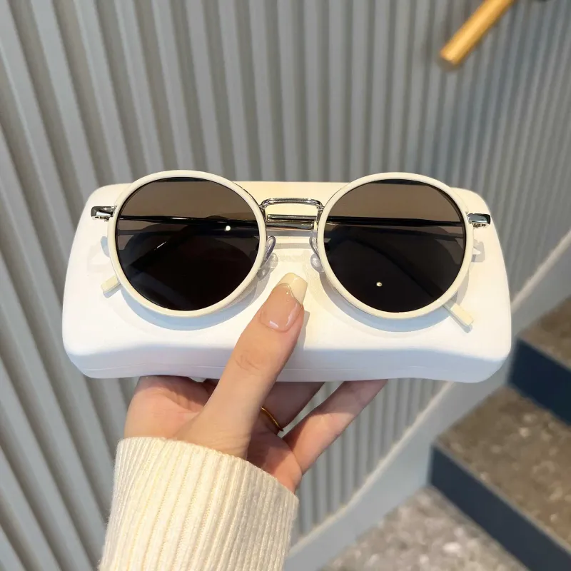 VINEY TR/Memory Plastic Metal Round Sunglasses Unisex-2