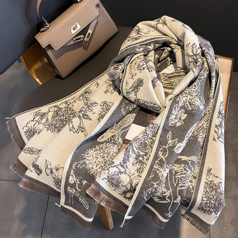 VINEY Faux Cashmere Knit Scarves Women's-7