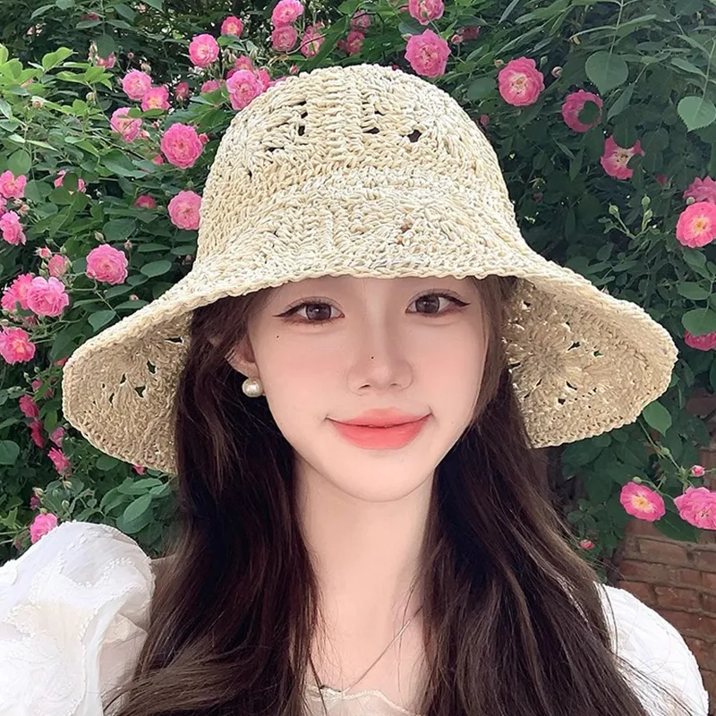 VINEY Straw Woven Sun Protection Hats Women's-5