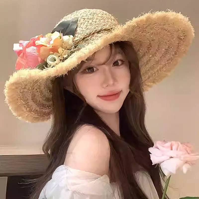 VINEY Straw Woven Sun Protection Hats Women's-1