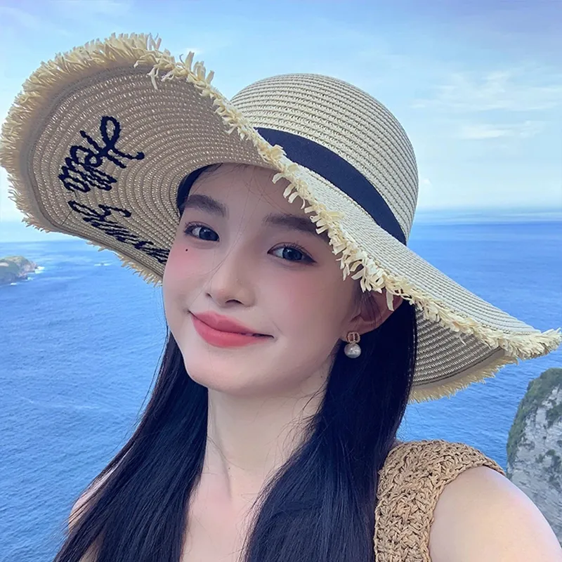 VINEY Straw Woven Sun Protection Hats Women's-2