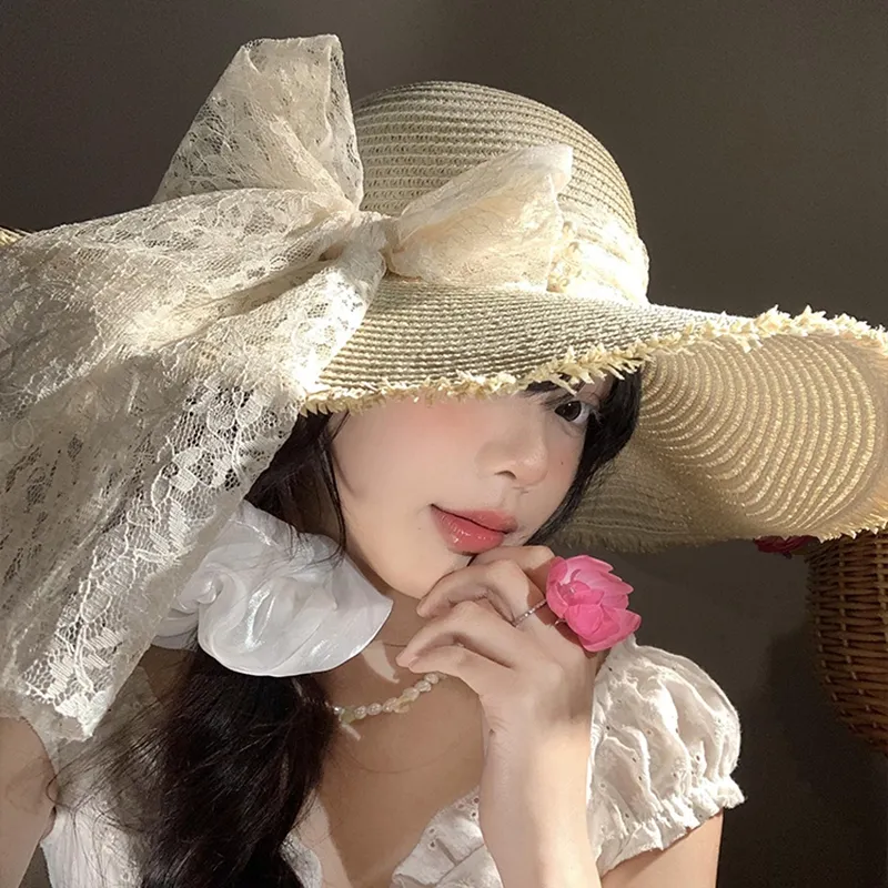 VINEY Straw Woven Sun Protection Hats Women's-4
