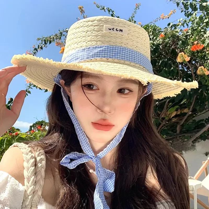 VINEY Straw Woven Sun Protection Hats Women's-5