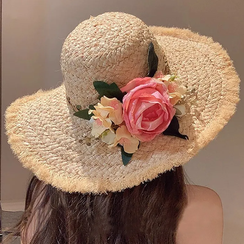VINEY Straw Woven Sun Protection Hats Women's-5