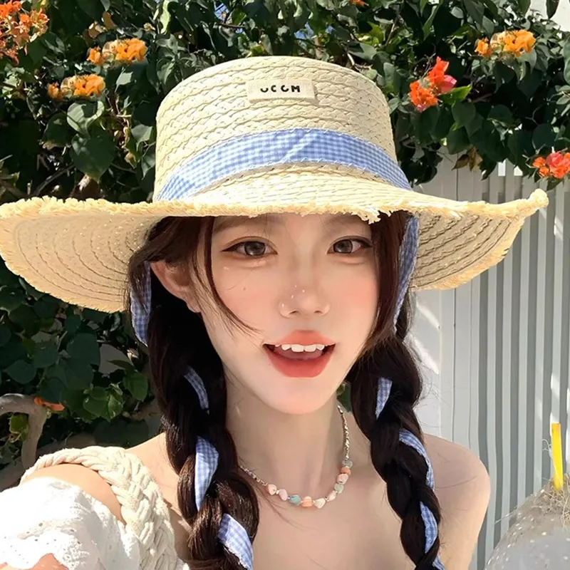 VINEY Straw Woven Sun Protection Hats Women's-4