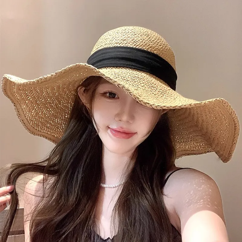 VINEY Straw Woven Sun Protection Hats Women's-3