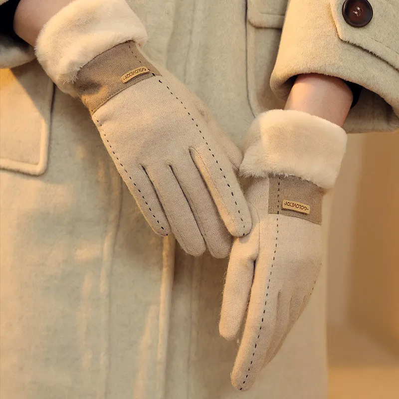 VINEY Wool Polyamide Knit Gloves Women's-1