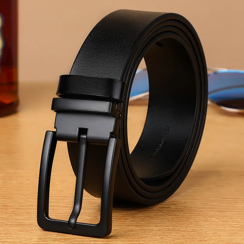 VINEY Cow Leather Belts Men's 3.5cm-1