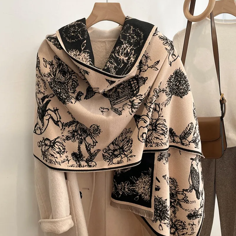 VINEY Faux Cashmere Knit Scarves Women's-5