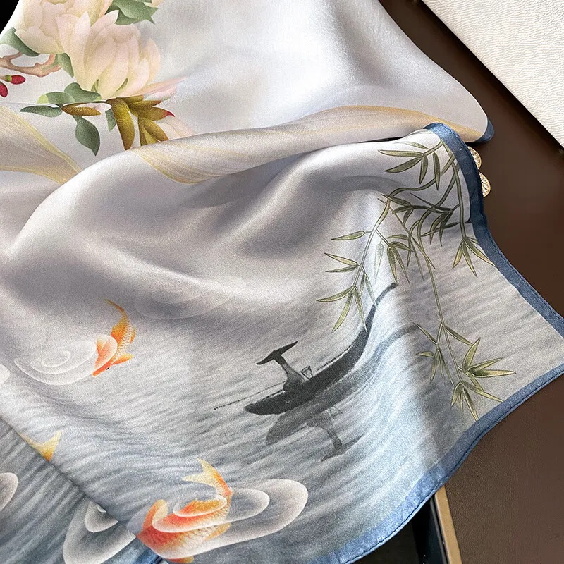 VINEY Silk Scarves Women's-5