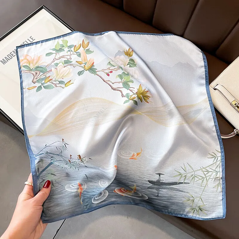VINEY Silk Scarves Women's-3