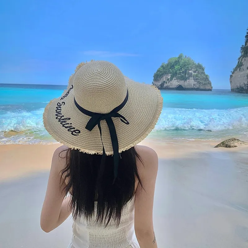 VINEY Straw Woven Sun Protection Hats Women's-3