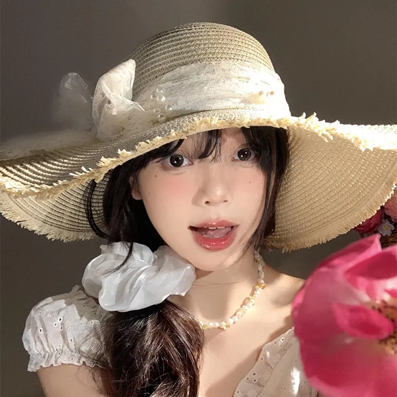 VINEY Straw Woven Sun Protection Hats Women's-2