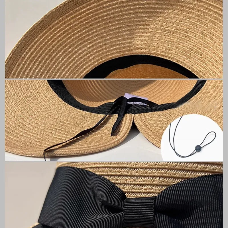 VINEY Straw Woven Sun Protection Hats Women's-2
