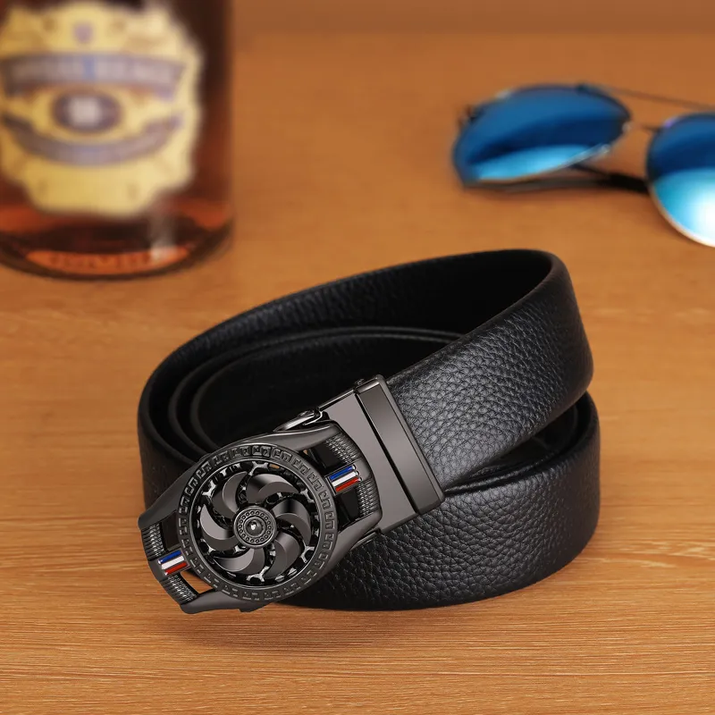 VINEY Cow Leather Belts Men's Width 4CM-8