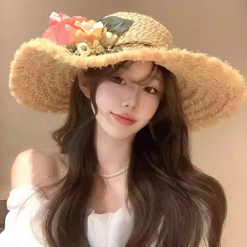 VINEY Straw Woven Sun Protection Hats Women's-3