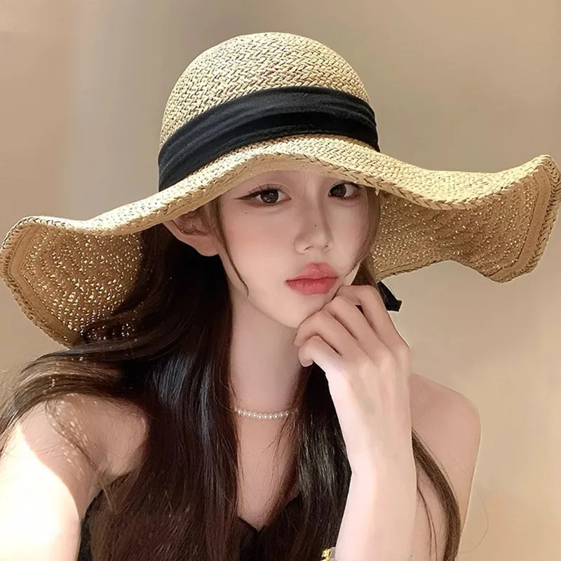 VINEY Straw Woven Sun Protection Hats Women's-2