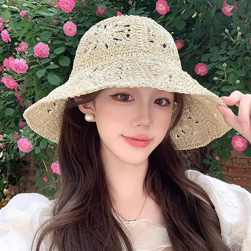 VINEY Straw Woven Sun Protection Hats Women's-3