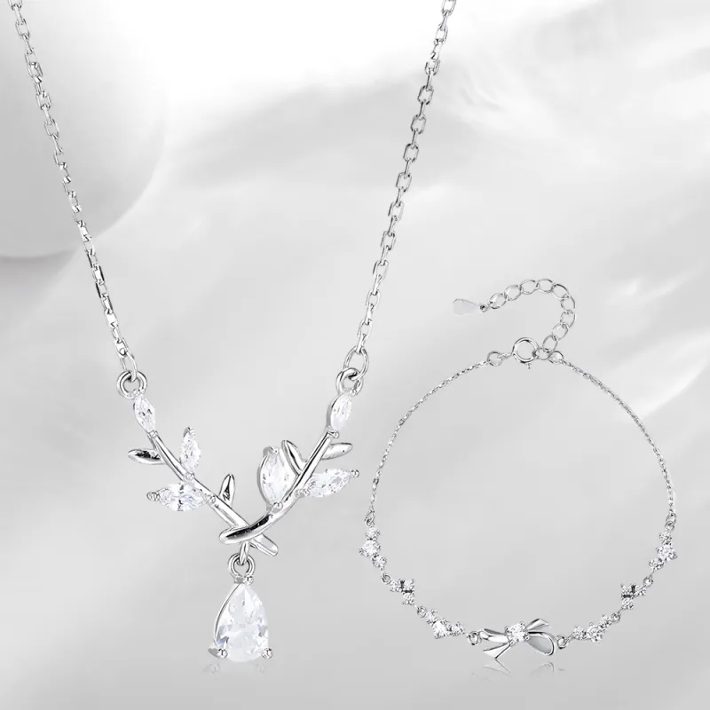 GUDS GAVE Zircon Necklaces Women's Birthday Love Confession Commemoration Gift Box Set-2