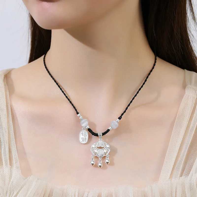 GUDS GAVE Glass Cat Eye Jade Necklaces Unisex-1