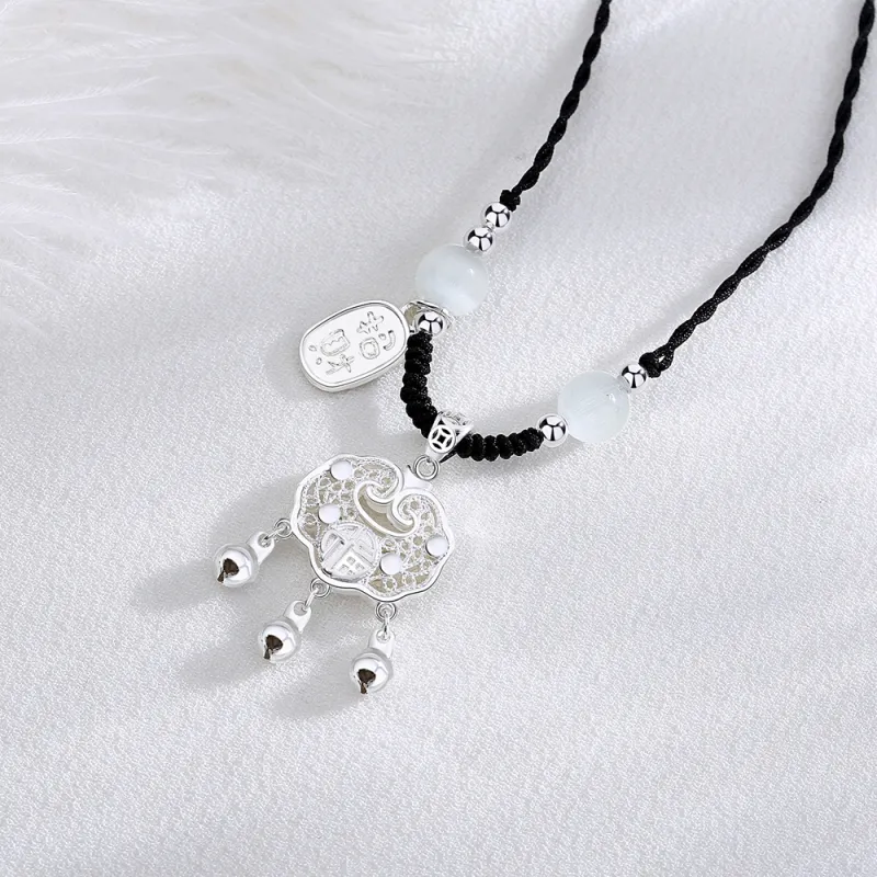 GUDS GAVE Glass Cat Eye Jade Necklaces Unisex-2