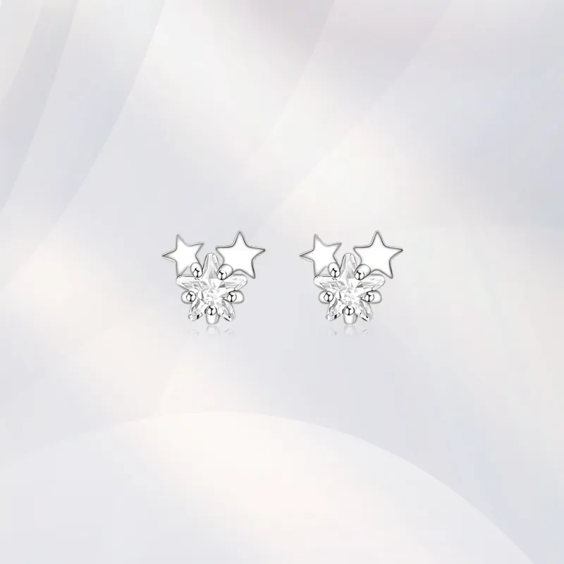 GUDS GAVE S999 Fine Silver Stud Earrings Women's-2