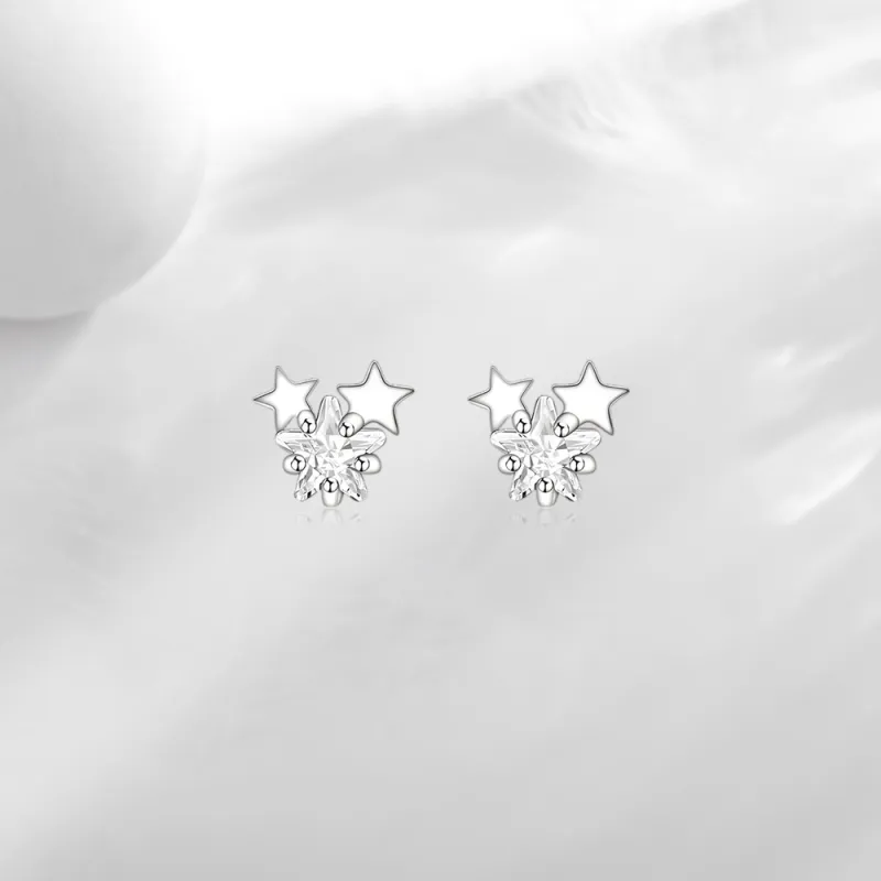 GUDS GAVE S999 Fine Silver Stud Earrings Women's-1