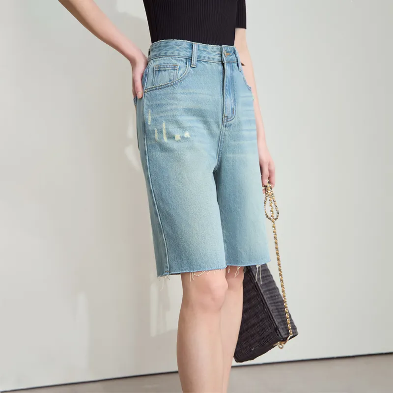 AMII Denim Shorts Women's Light Blue-3