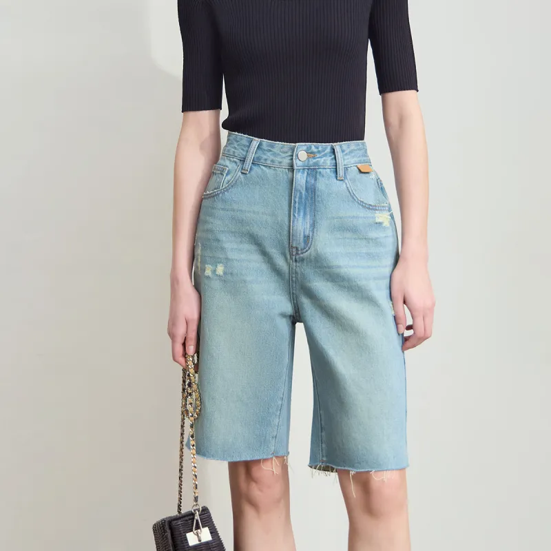 AMII Denim Shorts Women's Light Blue-2