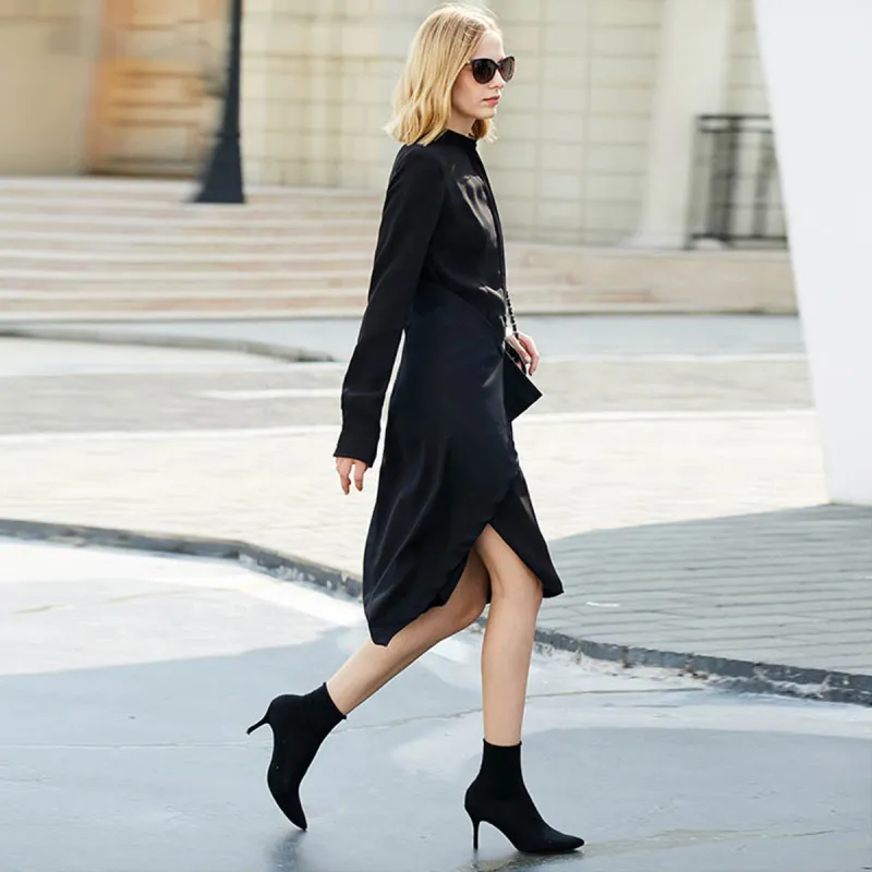 AMII Long Sleeved Dresses Women's Black-4