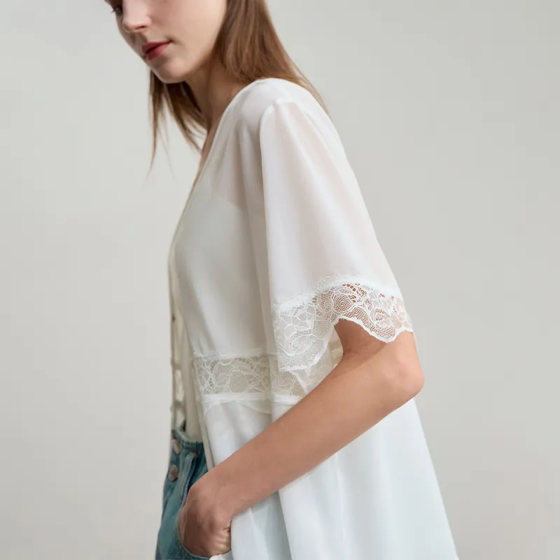 AMII Chiffon Shirts Women's Ecru-5