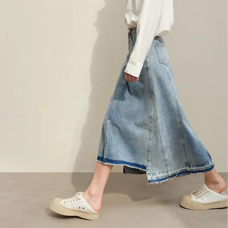 AMII Denim Long Skirts Women's-3