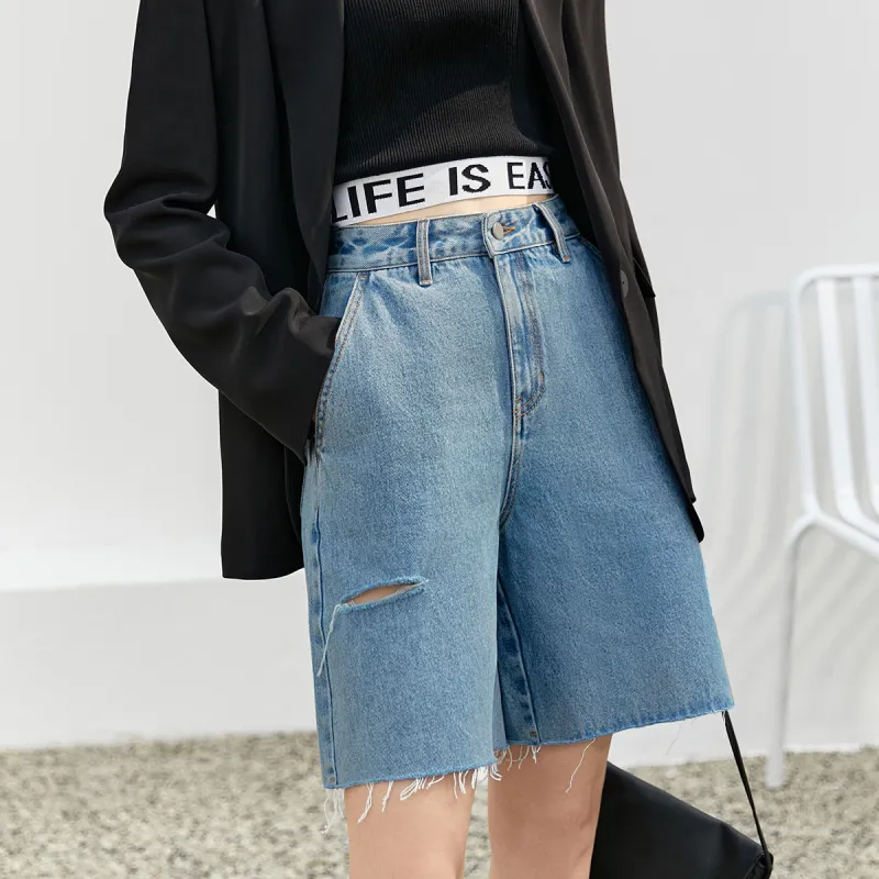 AMII Denim Shorts Women's Denim Blue-2