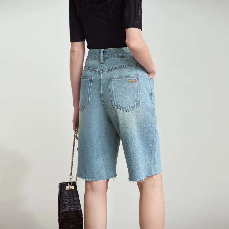 AMII Denim Shorts Women's Light Blue-4